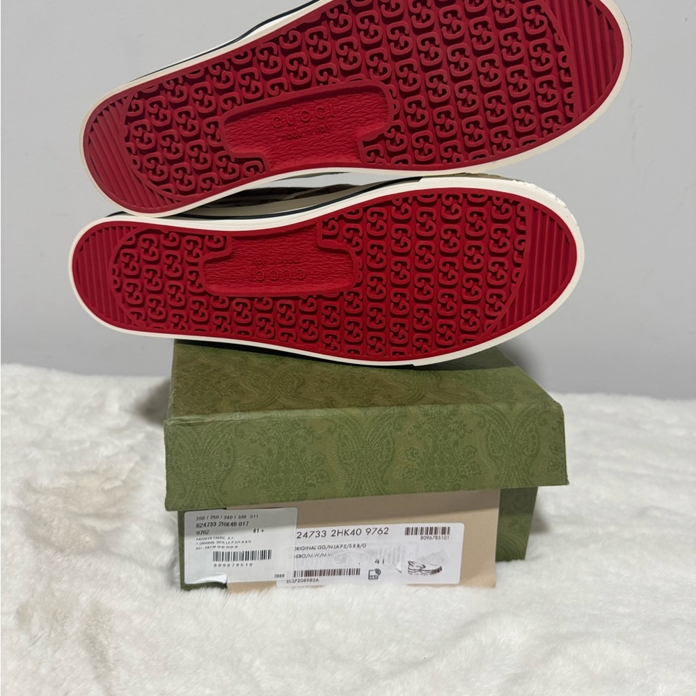 Gucci Brown/Beige GG Supreme Slip-On Sneakers - Picture 10 of 10